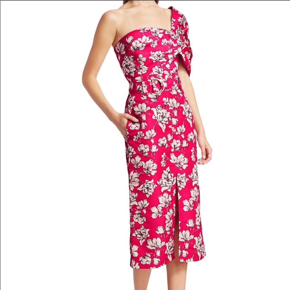 AMUR | ODINA Fuchsia High-Waisted Floral Long Skirt Sz 0 - Picture 5 of 15